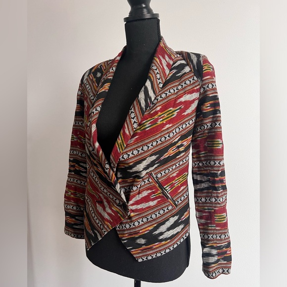 Twelfth Street by Cynthia Vincent Women Ikat Shawl Jacket Blazer - Picture 4 of 10